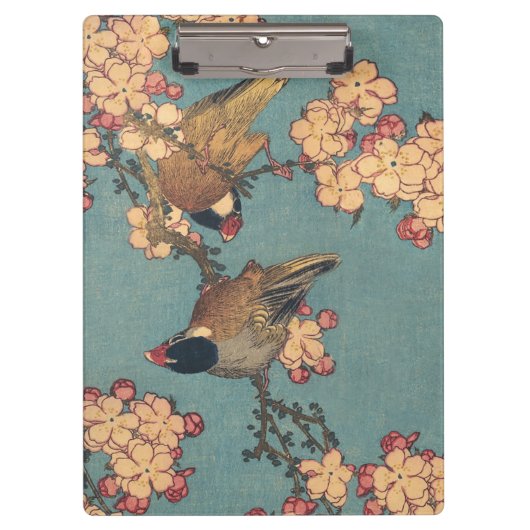 Vogels Bloemen Hokusai Japanse kunst Klembord (Voorkant)