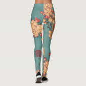 Vogels Bloemen Hokusai Japanse kunst Leggings (Achterkant)
