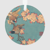 Vogels Bloemen Hokusai Japanse kunst Ornament (achterkant)