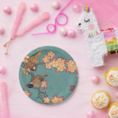 Vogels Bloemen Hokusai Japanse kunst Papieren Bordje (Feest)