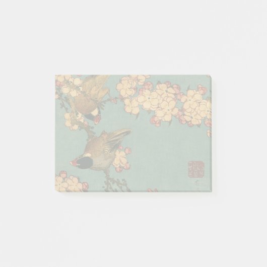 Vogels Bloemen Hokusai Japanse kunst Post-it® Notes (Voorkant)