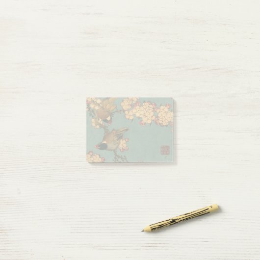 Vogels Bloemen Hokusai Japanse kunst Post-it® Notes (Op bureau)