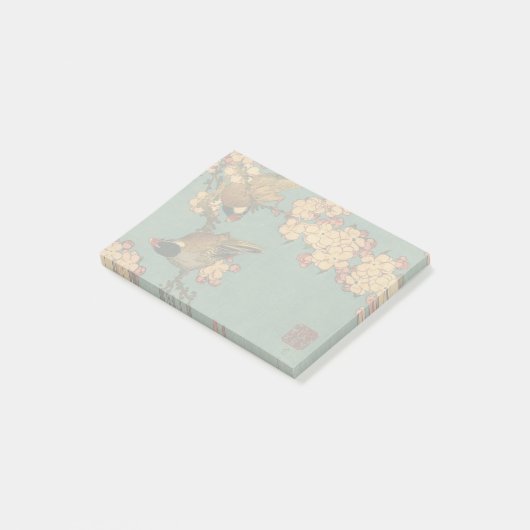 Vogels Bloemen Hokusai Japanse kunst Post-it® Notes (Schuin)