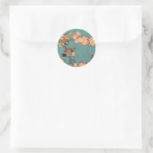 Vogels Bloemen Hokusai Japanse kunst Ronde Sticker (Tas)