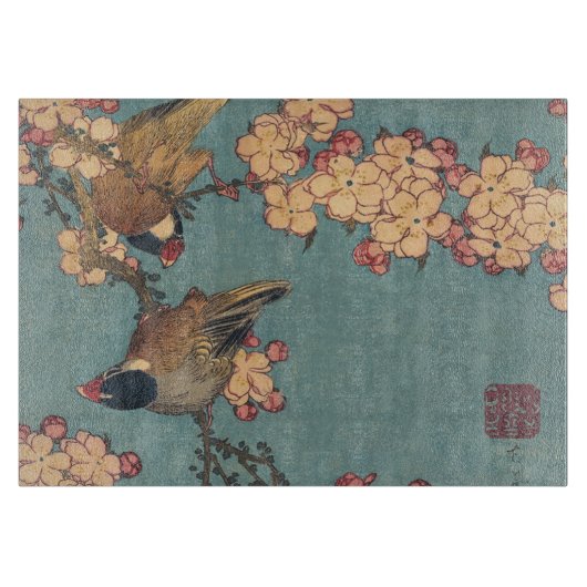 Vogels Bloemen Hokusai Japanse kunst Snijplank (Voorkant)