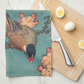 Vogels Bloemen Hokusai Japanse kunst Theedoek (Quarter Fold)