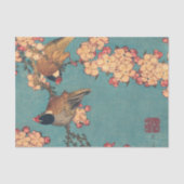 Vogels Bloemen Hokusai Japanse kunst Tissuepapier (Voorkant)