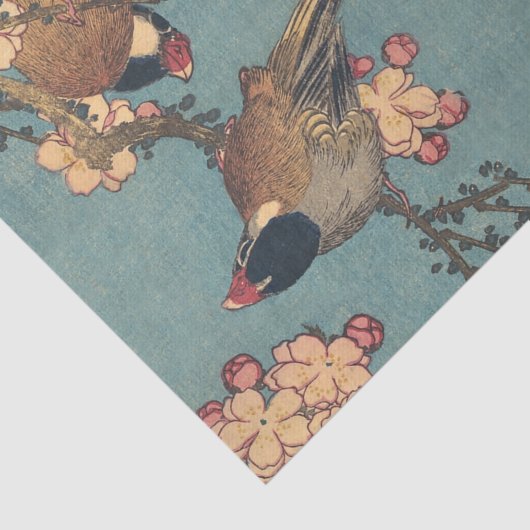Vogels Bloemen Hokusai Japanse kunst Tissuepapier (Detail)