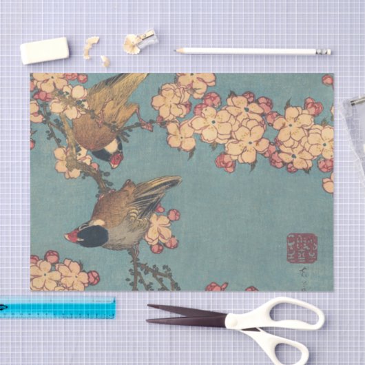 Vogels Bloemen Hokusai Japanse kunst Tissuepapier (Craft)