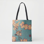Vogels Bloemen Hokusai Japanse kunst Tote Bag (Voorkant)