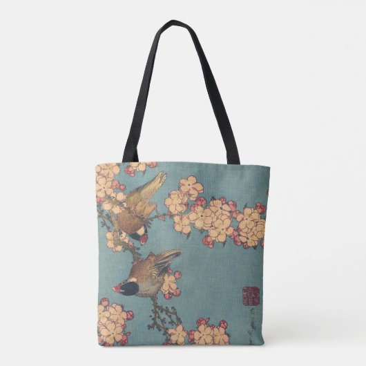 Vogels Bloemen Hokusai Japanse kunst Tote Bag (Achterkant)