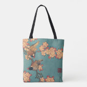 Vogels Bloemen Hokusai Japanse kunst Tote Bag (Achterkant)