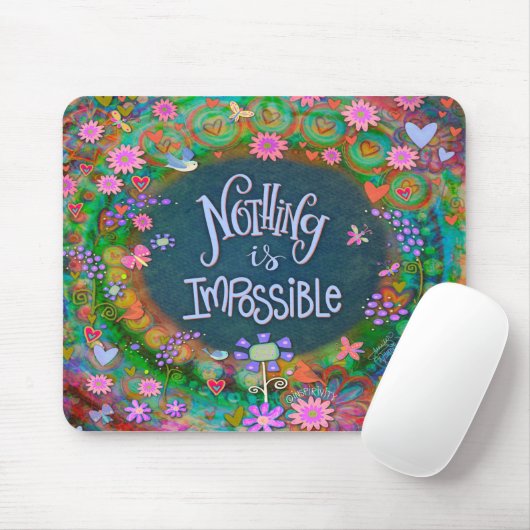 Vogels Bloemen Inspirerend Quote Plezier Muismat (Met muis)