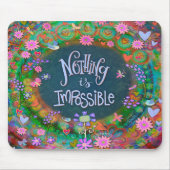 Vogels Bloemen Inspirerend Quote Plezier Muismat (Voorkant)