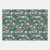 Vogels Bloemen Patchwork en Vogelhuisjes Inpakpapier Vel (Voorkant 2)