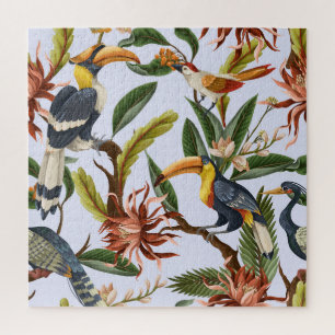 Vogels & Bloemen: Tropisch patroon. Legpuzzel