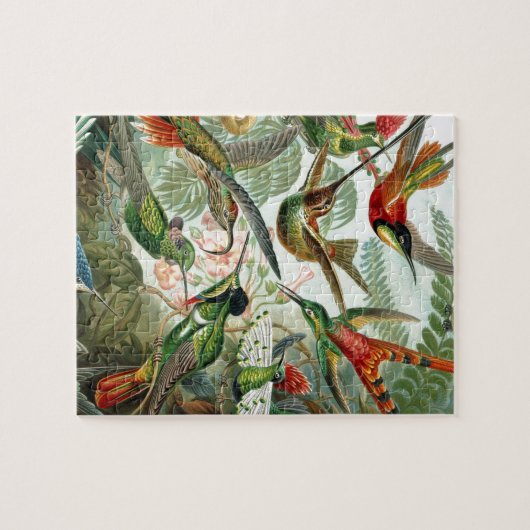 Vogels Bloemen Vogel natuur  schilderij Legpuzzel (Horizontaal)