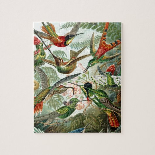Vogels Bloemen Vogel natuur  schilderij Legpuzzel (Verticaal)