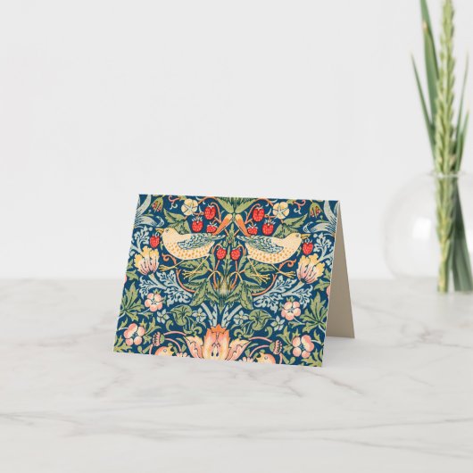 Vogels & Bloemen Wm Morris Kunst Bedankkaart (Voorkant)