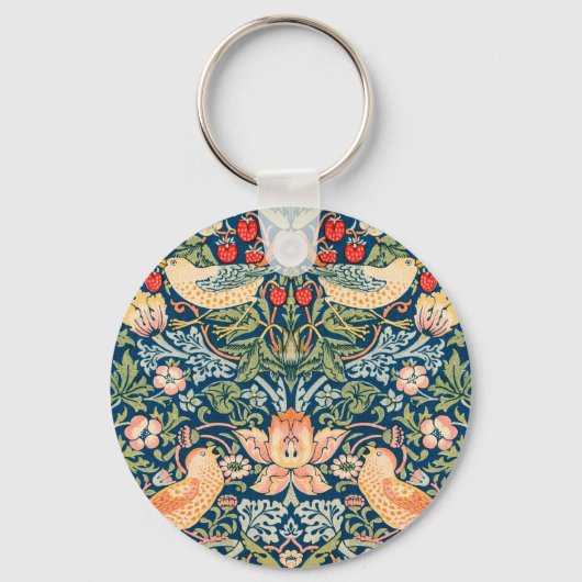 Vogels & Bloemen Wm Morris Kunst Sleutelhanger (Voorkant)