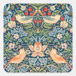Vogels & Bloemen Wm Morris Vierkante Sticker