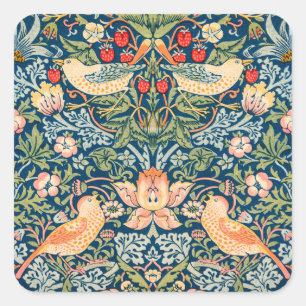 Vogels & Bloemen Wm Morris Vierkante Sticker