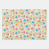 Vogels Bloemen Wrapping Papier Flat Sheet Set van  Inpakpapier Vel (Voorkant 2)