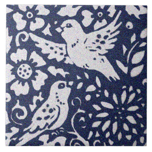 Vogels Blue Gray Granite Stone Woodland Animal Art Tegeltje