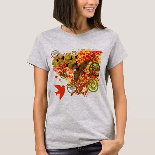 Vogels Bomen en bladeren T-shirt (Voorkant)