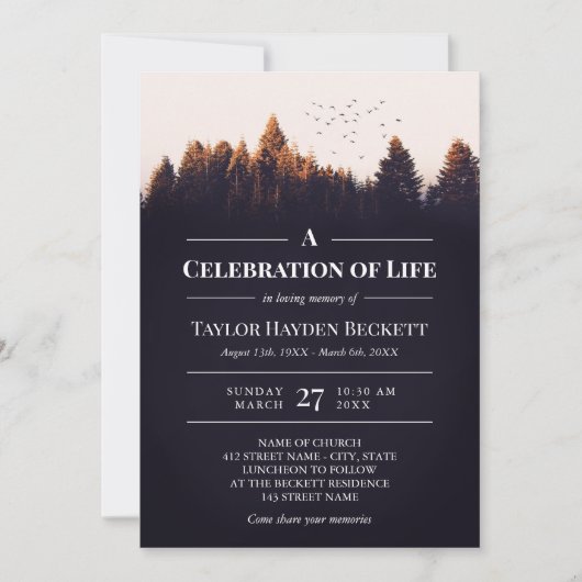 Vogels boven bosgeviering van het leven kaart (Voorkant)