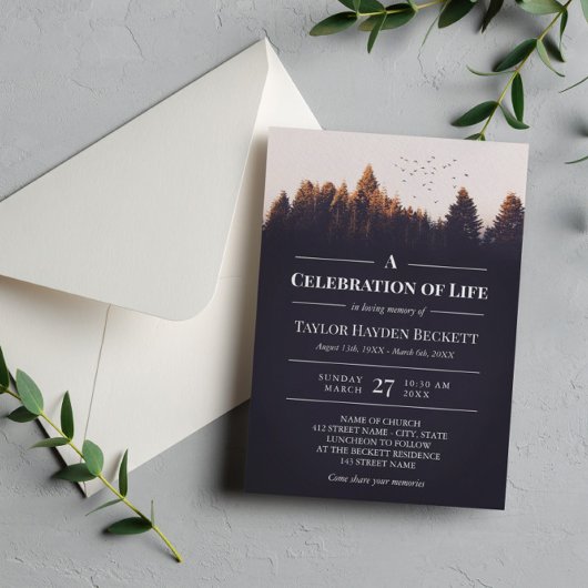 Vogels boven bosgeviering van het leven kaart