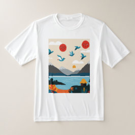 Vogels boven een meer t-shirt