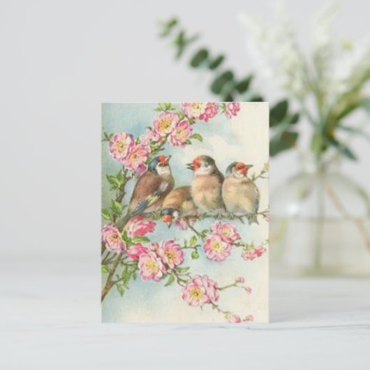  vogels briefkaart (Staand voorkant)