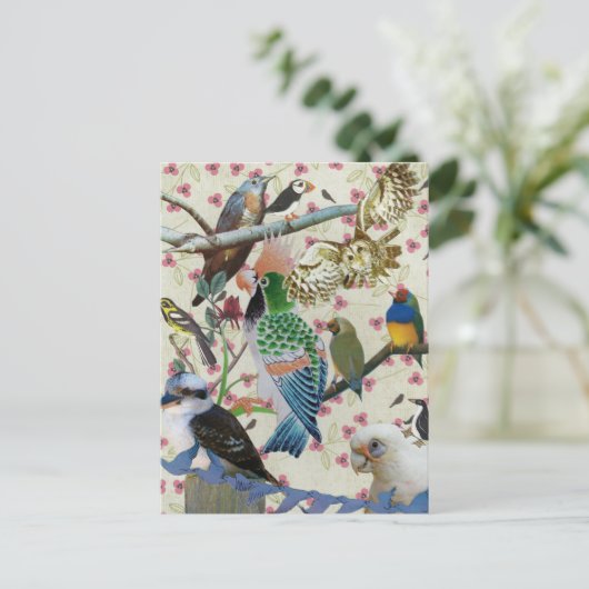  vogels briefkaart (Staand voorkant)