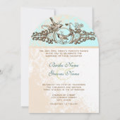  vogels Bronze Iron Work Weduwen Uitnodiging (Achterkant)