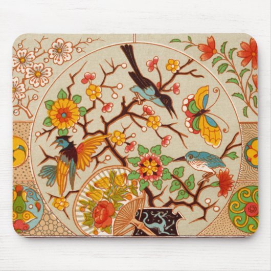 Vogels & Butterflies Mousepad Muismat (Voorkant)