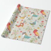 vogels cadeaupapier (Uitgerold)