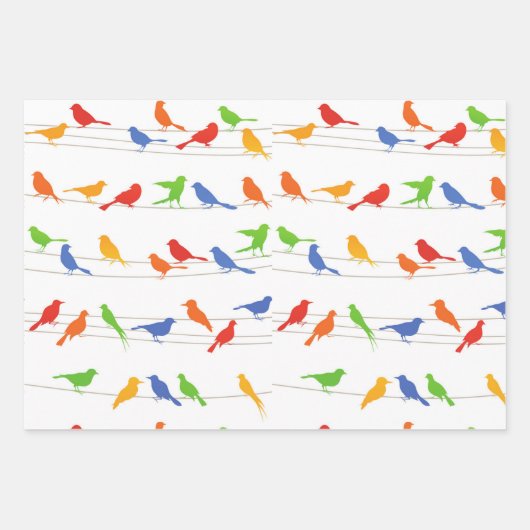 Vogels Cadeauverpakking Papier Blad. Inpakpapier Vel (Voorkant 3)