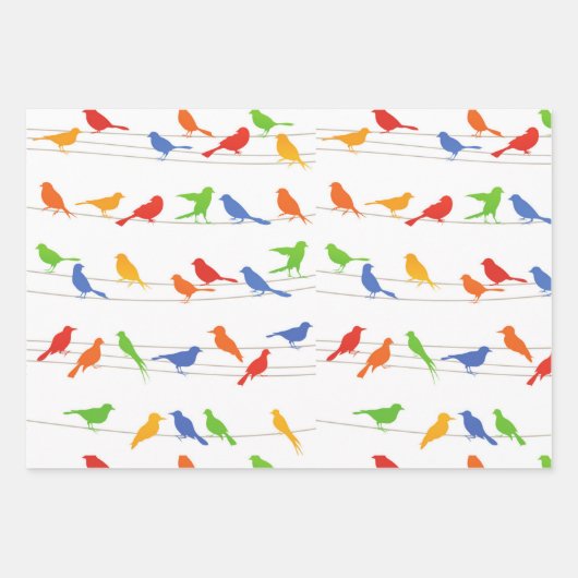 Vogels Cadeauverpakking Papier Blad. Inpakpapier Vel (Voorkant 2)