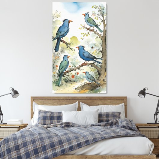 Vogels Canvas Afdruk (Insitu (Slaapkamer))