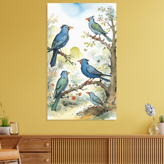 Vogels Canvas Afdruk (Insitu (Woonkamer))