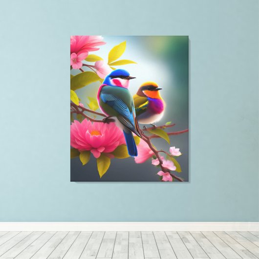 vogels canvas afdruk (Insitu (Houten vloer))