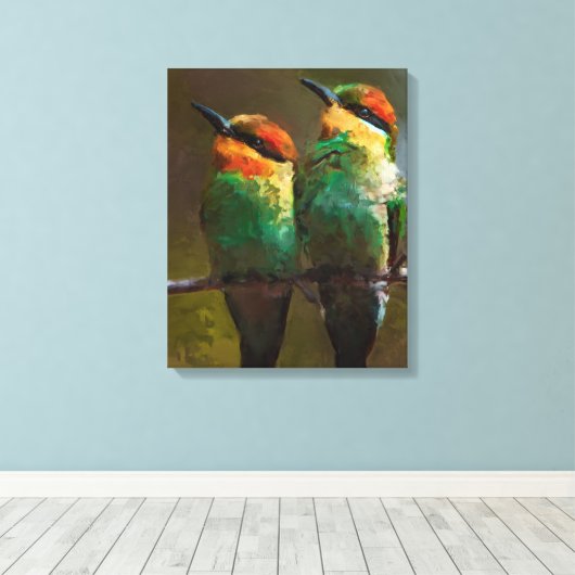 vogels canvas afdruk (Insitu (Houten vloer))