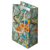 Vogels Chinoiserie Mint Sinaasappel Klein Cadeauzakje (Achterkant Gekanteld)