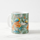 Vogels Chinoiserie Mint Sinaasappel Koffiemok (Voorkant links)