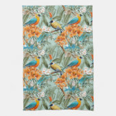 Vogels Chinoiserie Mint Sinaasappel Theedoek (Verticaal)