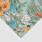 Vogels Chinoiserie Mint Sinaasappel Tissuepapier (Detail)