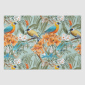 Vogels Chinoiserie Mint Sinaasappel Tissuepapier (Voorkant)