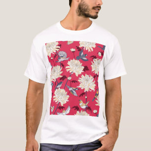 Vogels & Chrysanten: Bloemen T-shirt