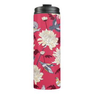 Vogels & Chrysanten: Bloemen Thermosbeker